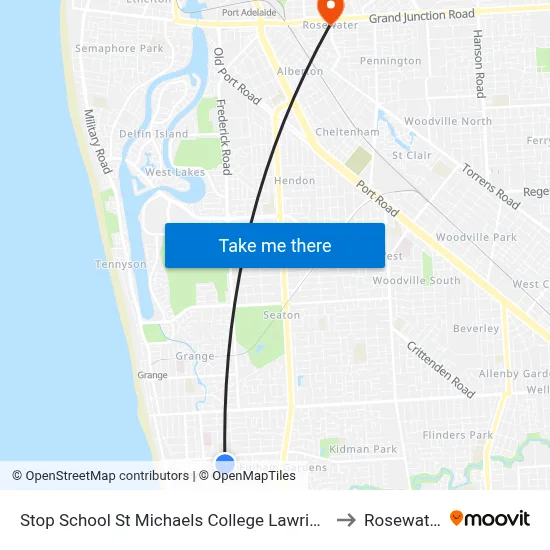 Stop School St Michaels College Lawrie St to Rosewater map