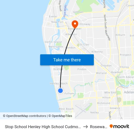 Stop School Henley High School Cudmore Tce to Rosewater map