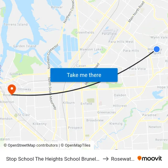 Stop School The Heights School Brunel Dr to Rosewater map