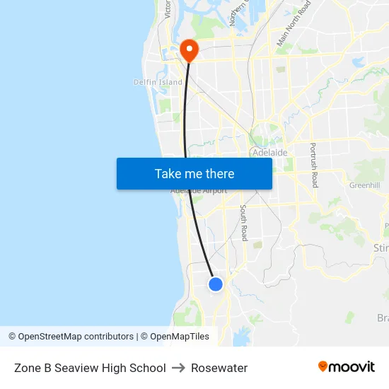Zone B Seaview High School to Rosewater map