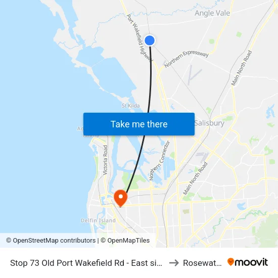 Stop 73 Old Port Wakefield Rd - East side to Rosewater map