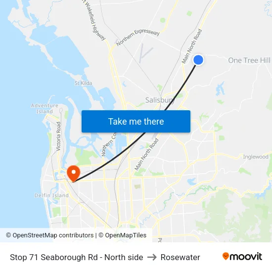 Stop 71 Seaborough Rd - North side to Rosewater map