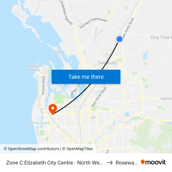 Zone C Elizabeth City Centre - North West side to Rosewater map