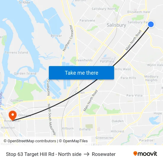Stop 63 Target Hill Rd - North side to Rosewater map