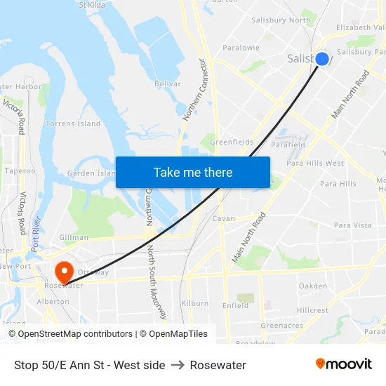 Stop 50/E Ann St - West side to Rosewater map