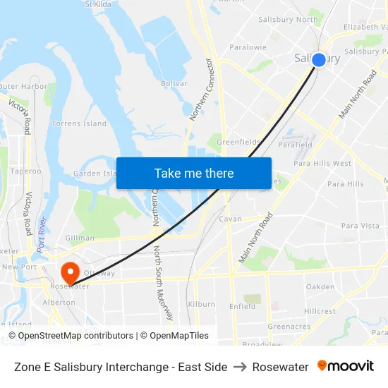 Zone E Salisbury Interchange - East Side to Rosewater map