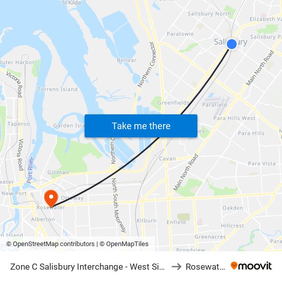 Zone C Salisbury Interchange - West Side to Rosewater map