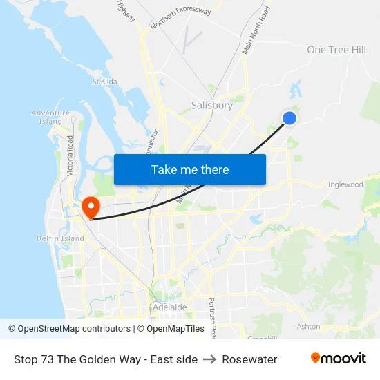 Stop 73 The Golden Way - East side to Rosewater map