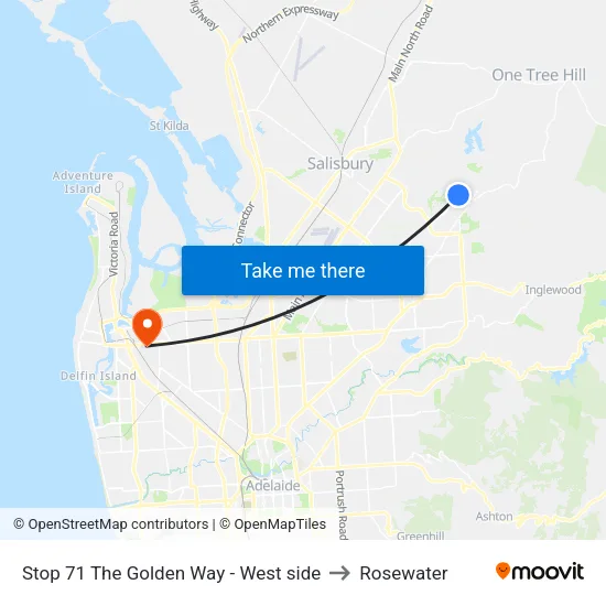 Stop 71 The Golden Way - West side to Rosewater map