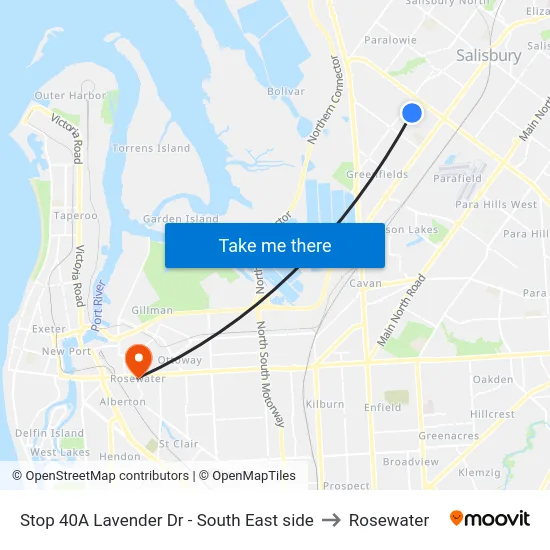 Stop 40A Lavender Dr - South East side to Rosewater map