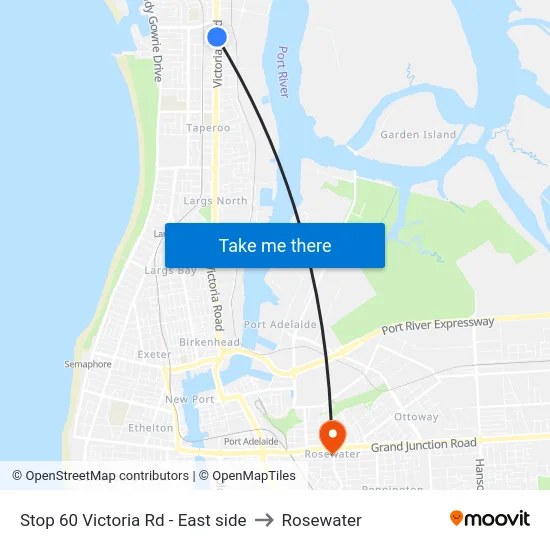 Stop 60 Victoria Rd - East side to Rosewater map