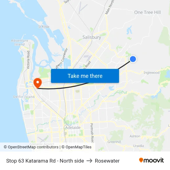 Stop 63 Katarama Rd - North side to Rosewater map