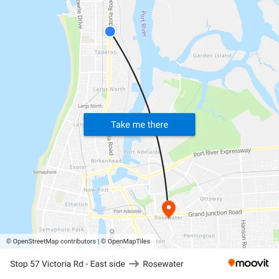 Stop 57 Victoria Rd - East side to Rosewater map