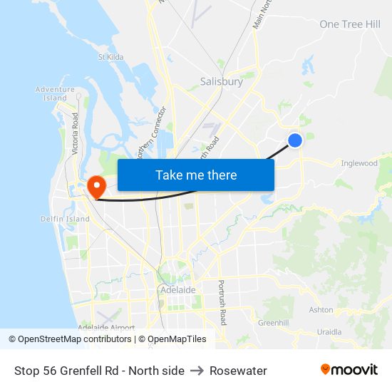 Stop 56 Grenfell Rd - North side to Rosewater map