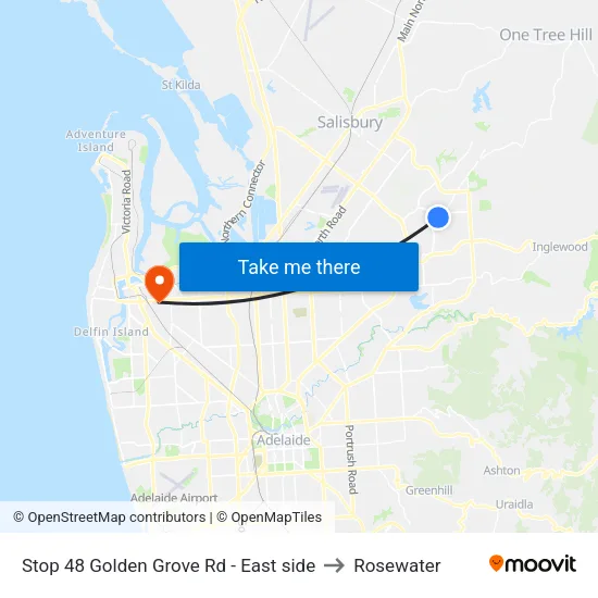 Stop 48 Golden Grove Rd - East side to Rosewater map