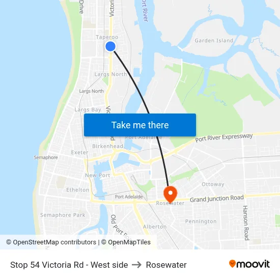 Stop 54 Victoria Rd - West side to Rosewater map