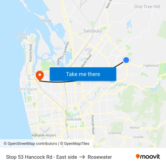 Stop 53 Hancock Rd - East side to Rosewater map