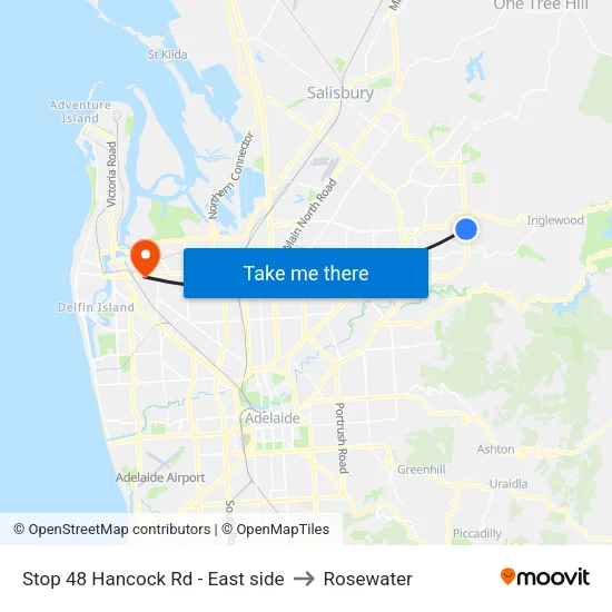 Stop 48 Hancock Rd - East side to Rosewater map