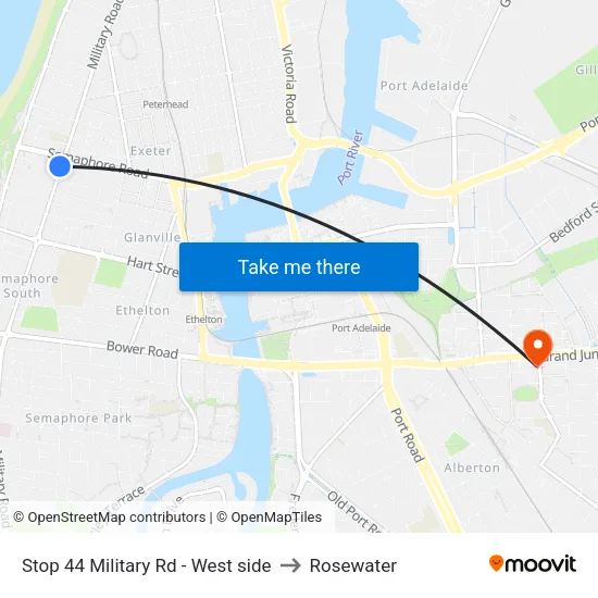 Stop 44 Military Rd - West side to Rosewater map