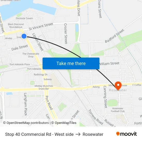 Stop 40 Commercial Rd - West side to Rosewater map