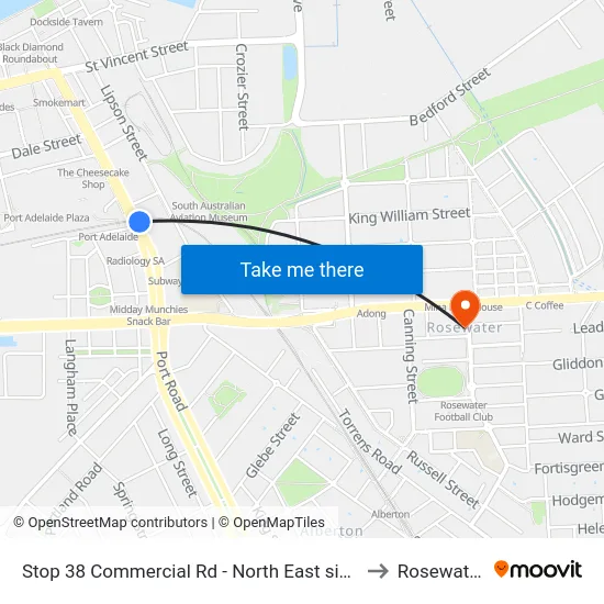 Stop 38 Commercial Rd - North East side to Rosewater map