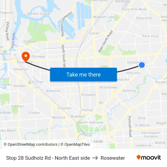 Stop 28 Sudholz Rd - North East side to Rosewater map