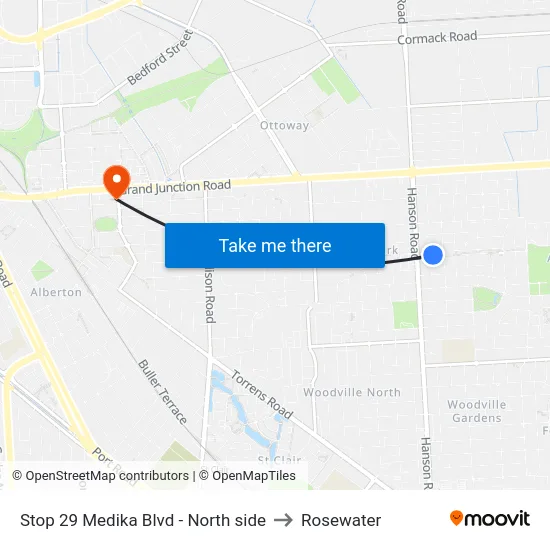 Stop 29 Medika Blvd - North side to Rosewater map