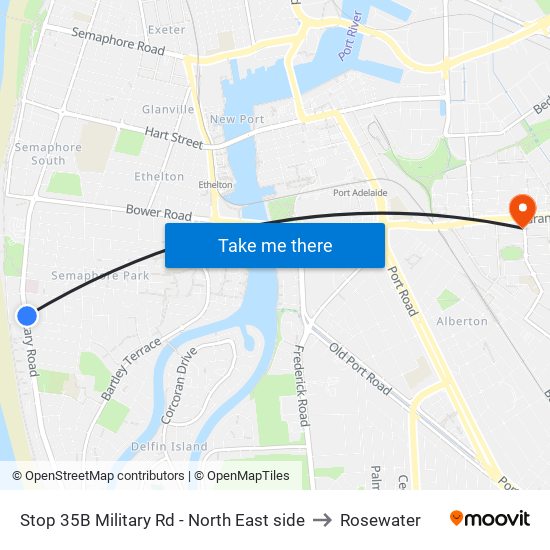 Stop 35B Military Rd - North East side to Rosewater map