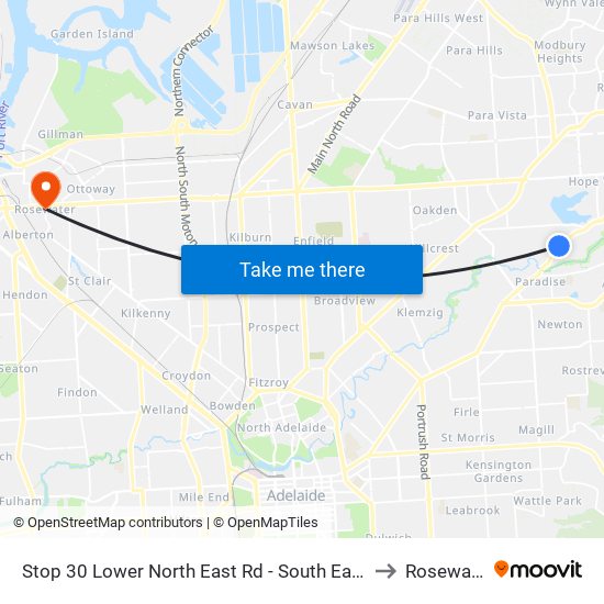 Stop 30 Lower North East Rd - South East side to Rosewater map