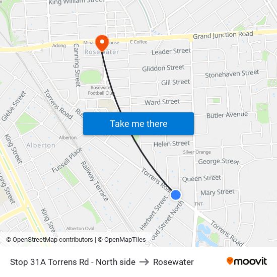 Stop 31A Torrens Rd - North side to Rosewater map