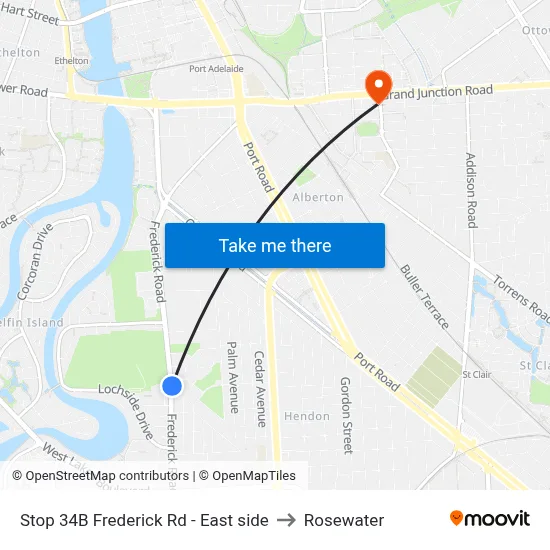 Stop 34B Frederick Rd - East side to Rosewater map