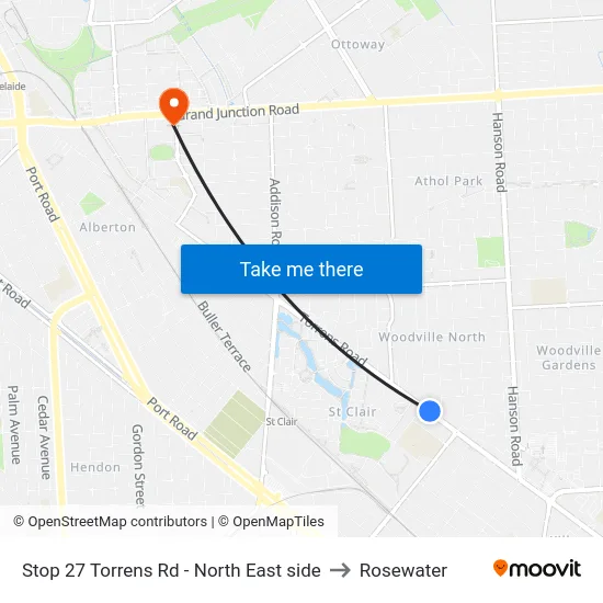 Stop 27 Torrens Rd - North East side to Rosewater map
