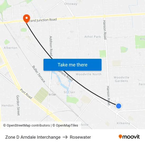 Zone D Arndale Interchange to Rosewater map