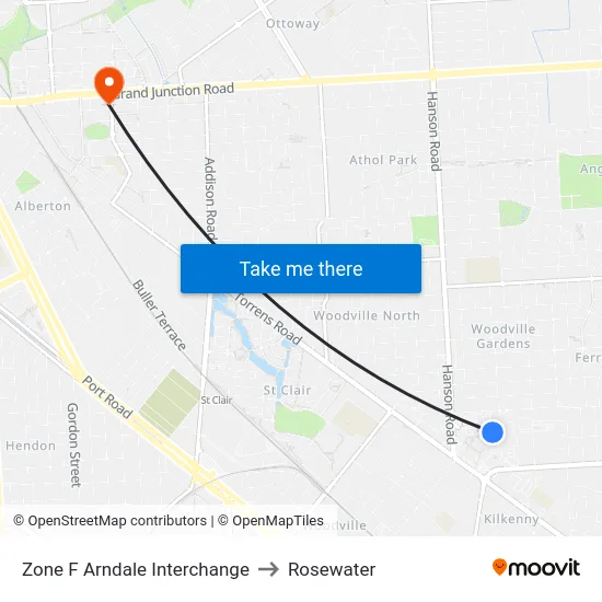 Zone F Arndale Interchange to Rosewater map