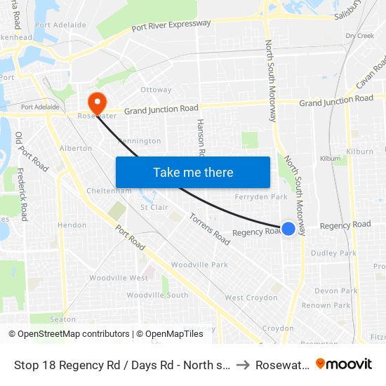 Stop 18 Regency Rd / Days Rd - North side to Rosewater map