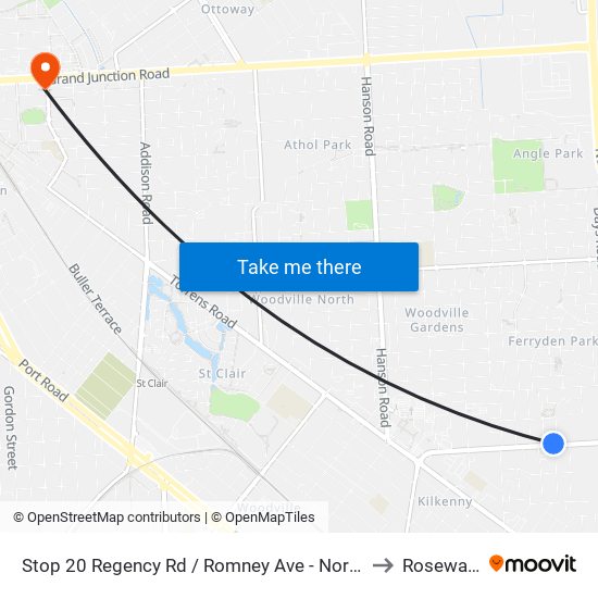 Stop 20 Regency Rd / Romney Ave - North side to Rosewater map