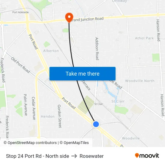 Stop 24 Port Rd - North side to Rosewater map