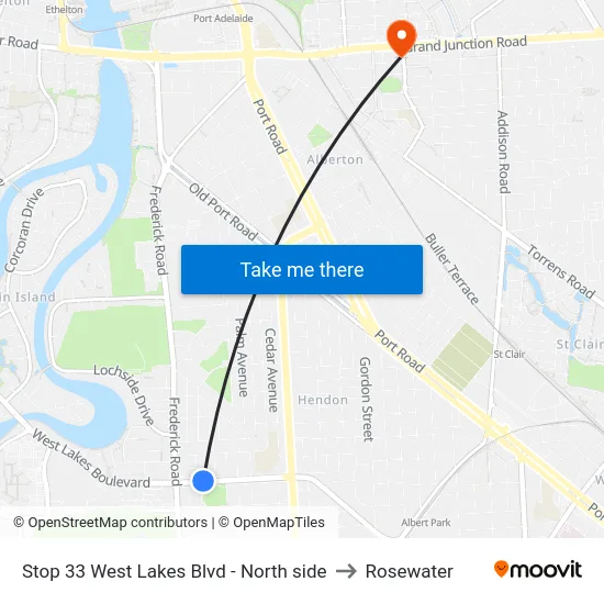 Stop 33 West Lakes Blvd - North side to Rosewater map