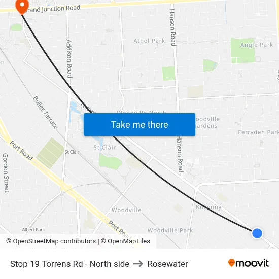 Stop 19 Torrens Rd - North side to Rosewater map