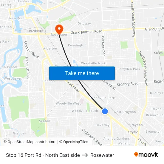 Stop 16 Port Rd - North East side to Rosewater map