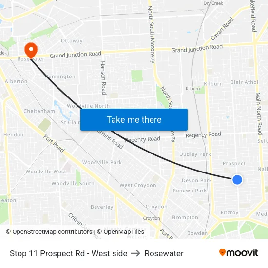 Stop 11 Prospect Rd - West side to Rosewater map