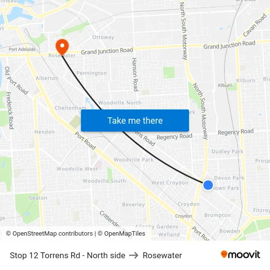 Stop 12 Torrens Rd - North side to Rosewater map