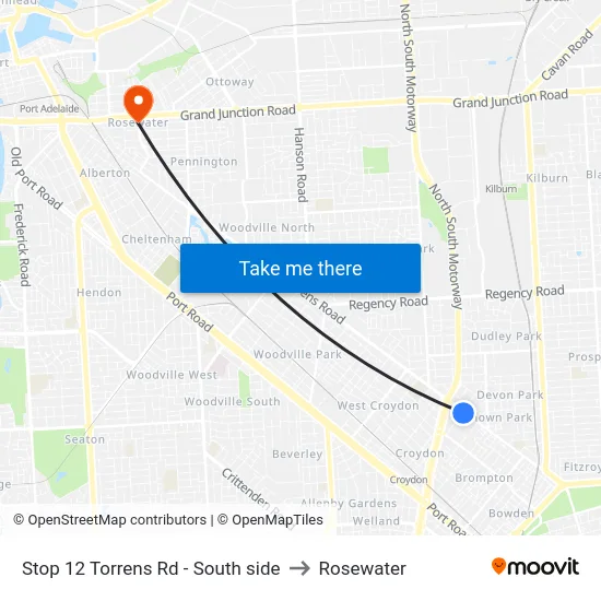 Stop 12 Torrens Rd - South side to Rosewater map