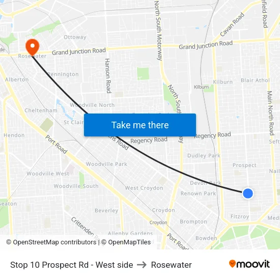 Stop 10 Prospect Rd - West side to Rosewater map