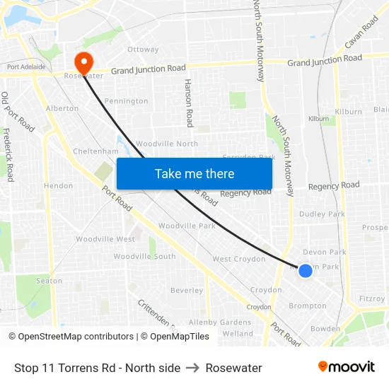 Stop 11 Torrens Rd - North side to Rosewater map