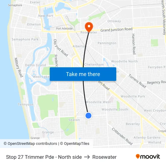 Stop 27 Trimmer Pde - North side to Rosewater map