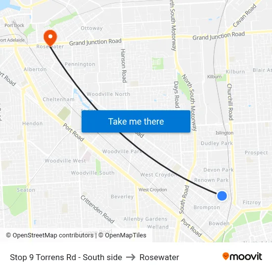 Stop 9 Torrens Rd - South side to Rosewater map