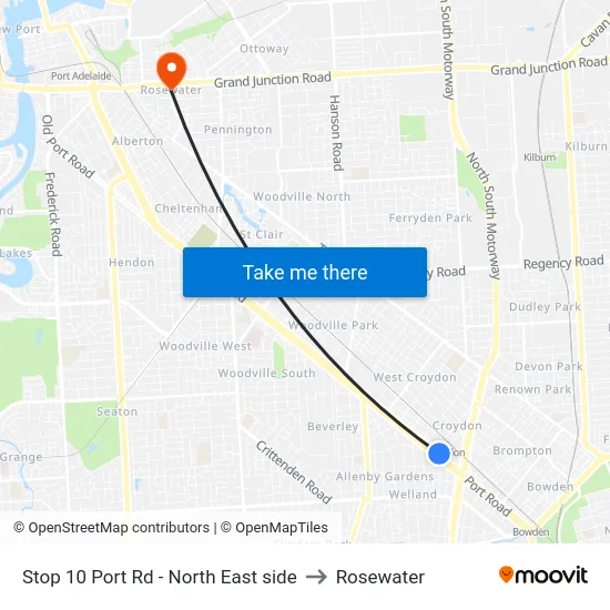 Stop 10 Port Rd - North East side to Rosewater map