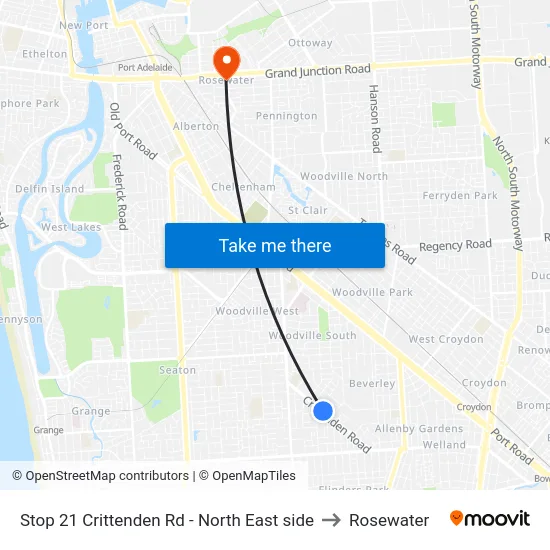 Stop 21 Crittenden Rd - North East side to Rosewater map
