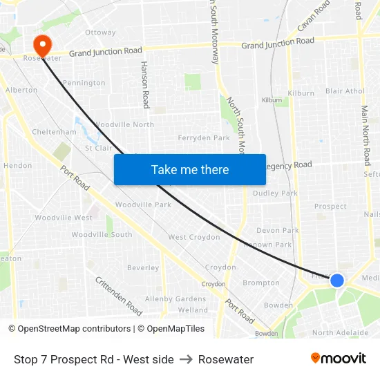 Stop 7 Prospect Rd - West side to Rosewater map